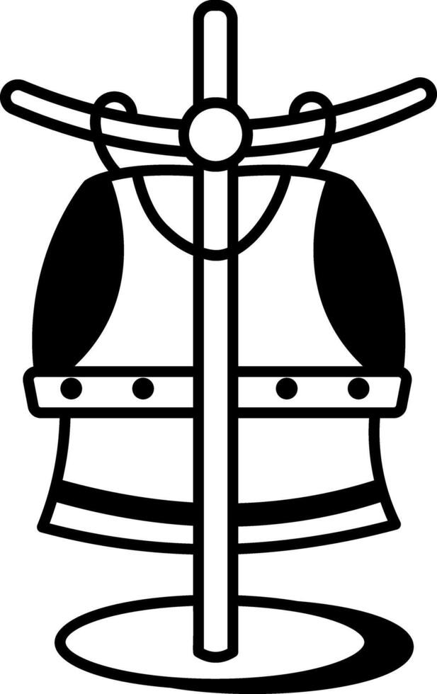 A doodle style icon of classic armour stand vector