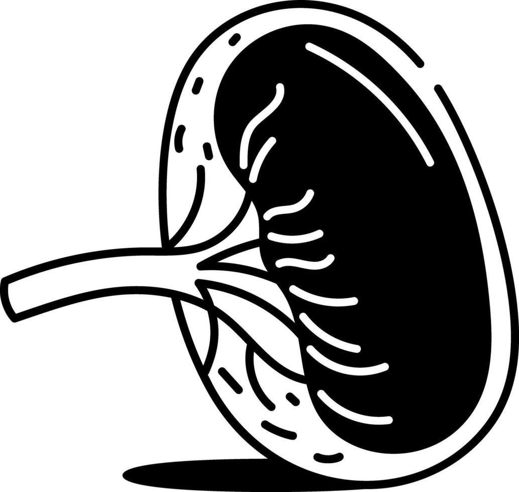 A sketchy style icon of spleen vector