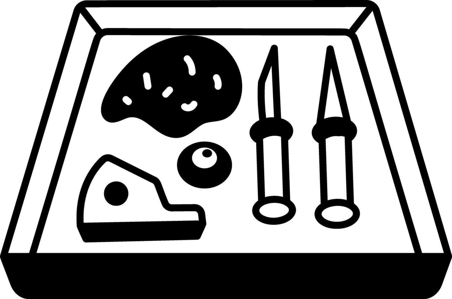 A hand drawn style icon of dissection tray vector