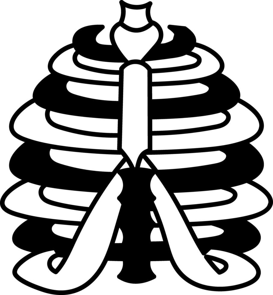 A doodle style icon of rib cage vector