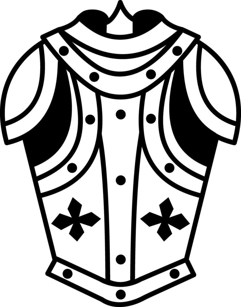 A shoulder guard icon in sketchy style vector