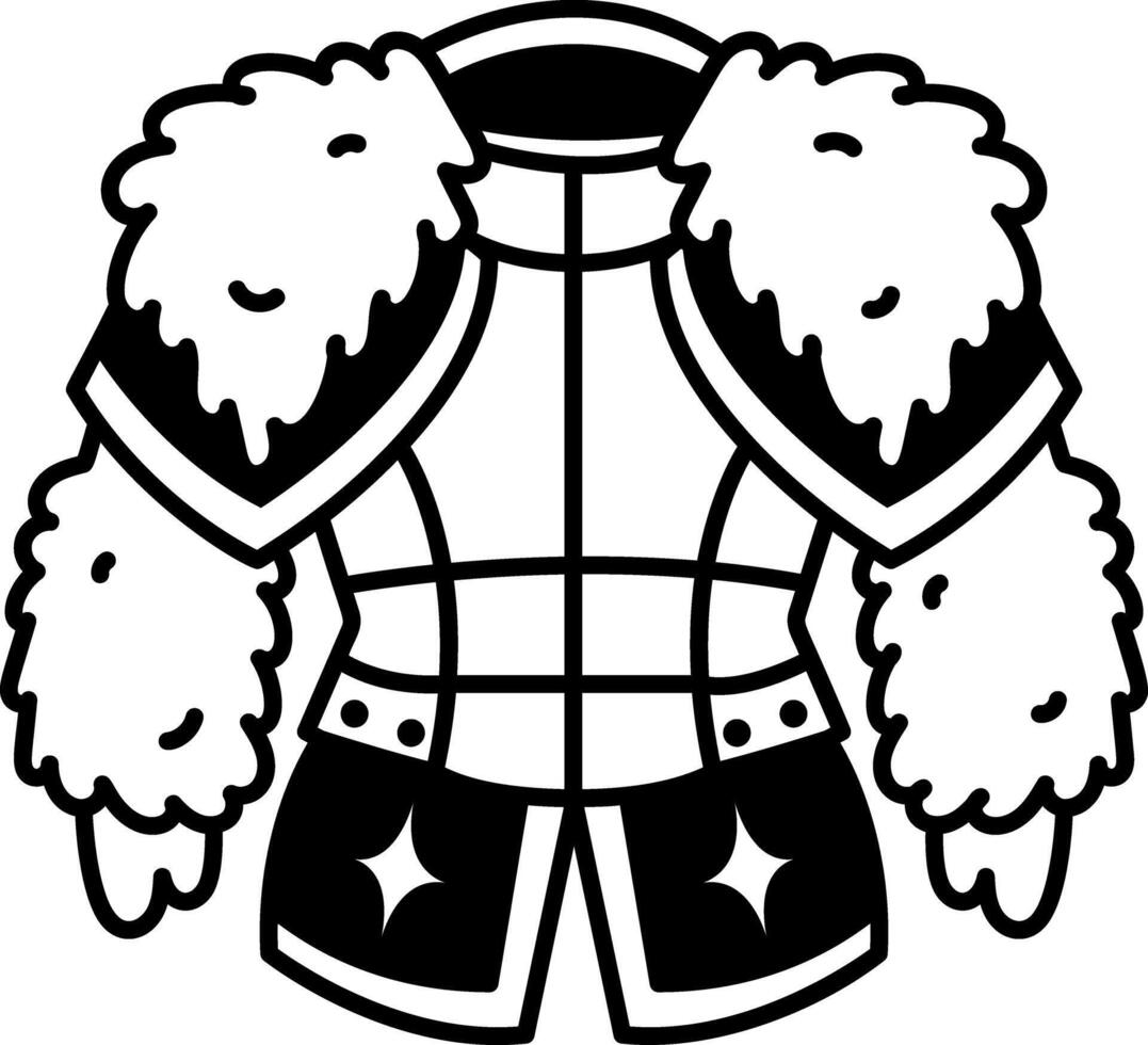 A hand drawn icon of layered fur armour vector