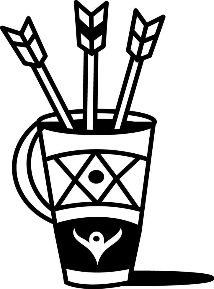A hand drawn icon of warrior quiver vector