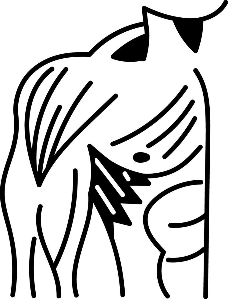 A doodle style icon of shoulder muscle vector