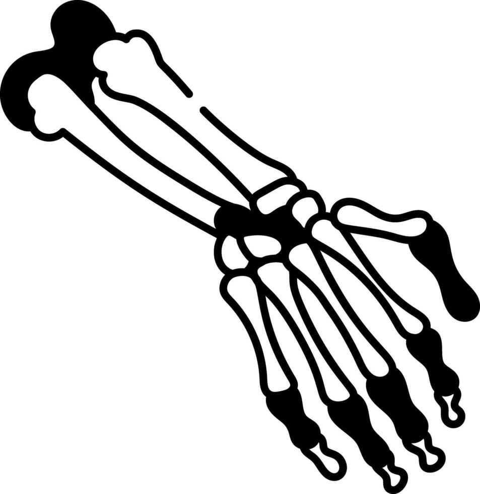 A drawing style icon of hand anatomy vector