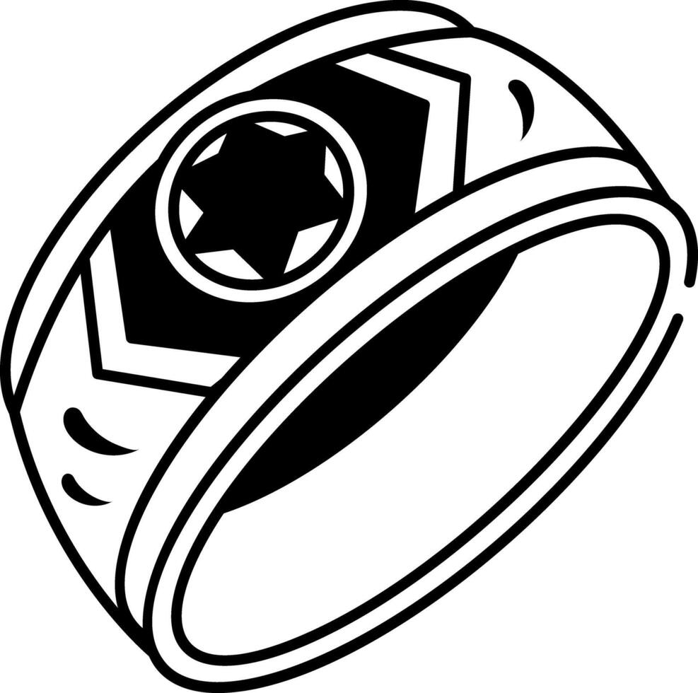 Samurai ring icon in hand drawn style vector