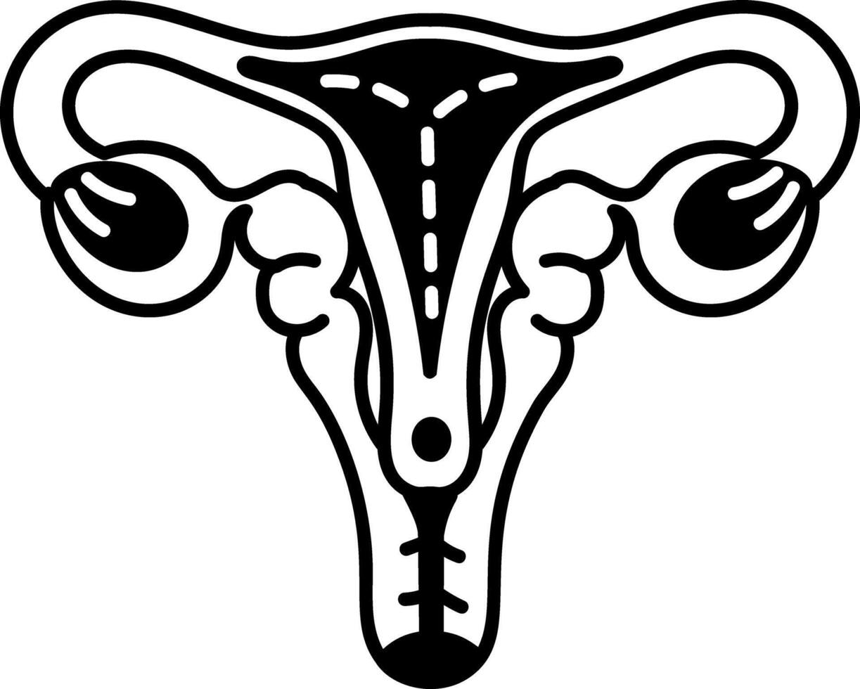 A hand drawn style icon of reproductive organ vector