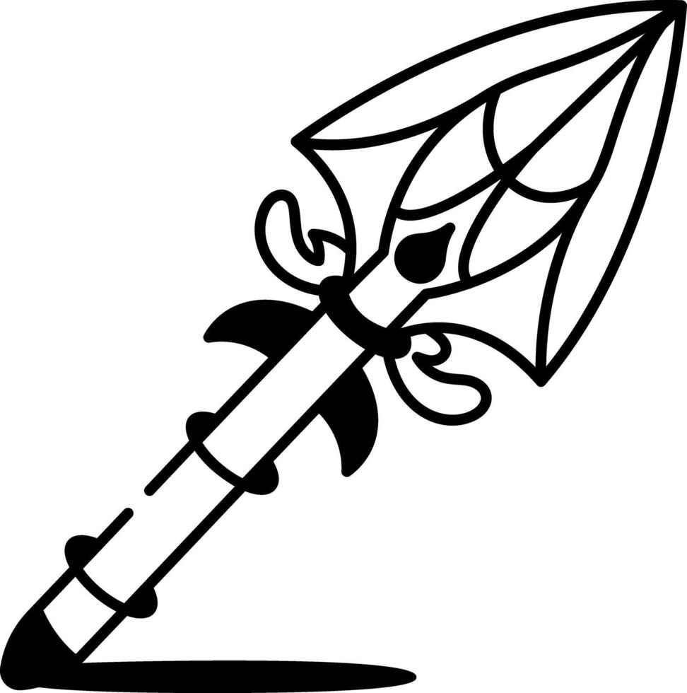 A doodle style icon of sharp spear arrowhead vector