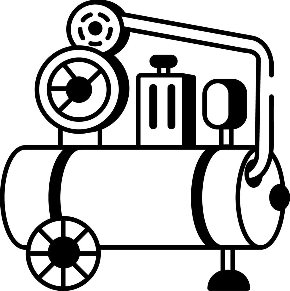A sketchy style icon of air compressor vector