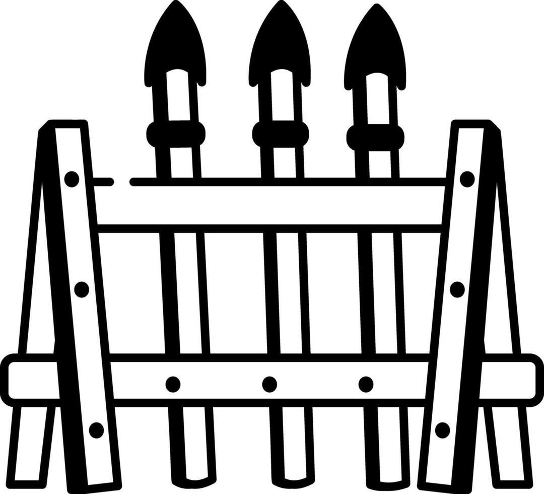 A hand drawn style icon of weapon rack vector