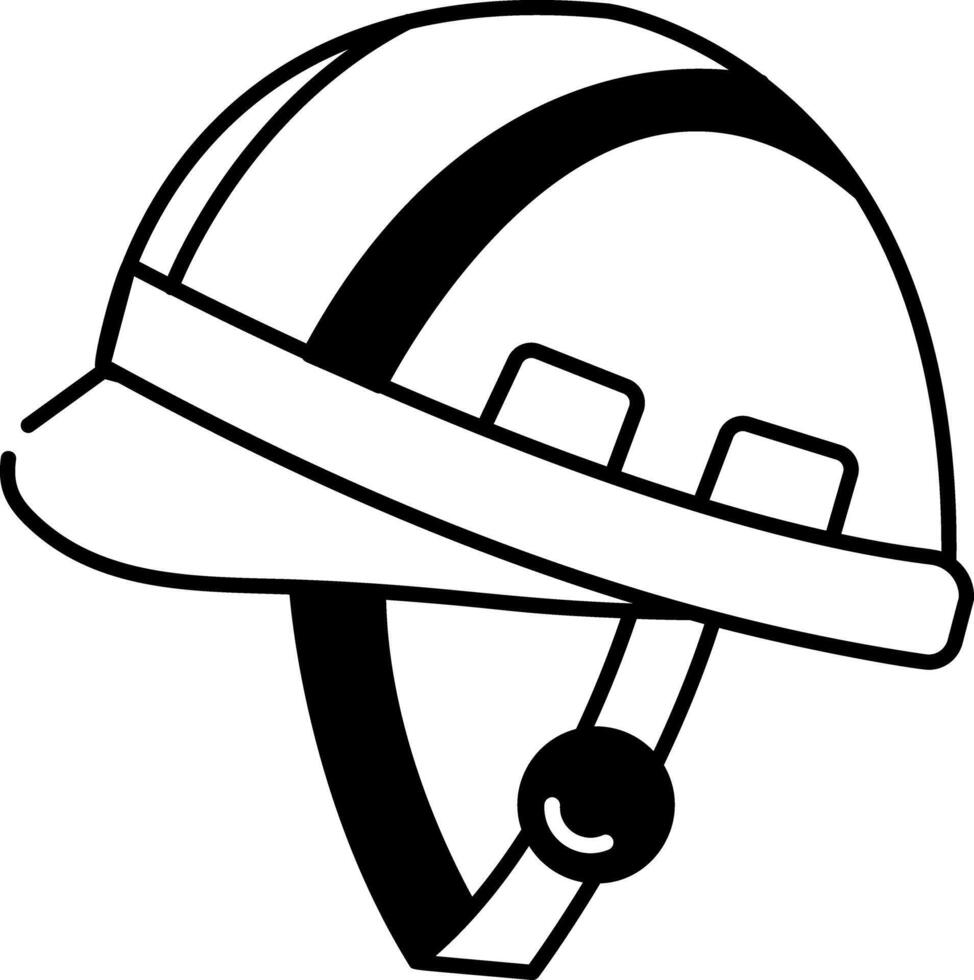 A doodle style icon of safety helmet vector