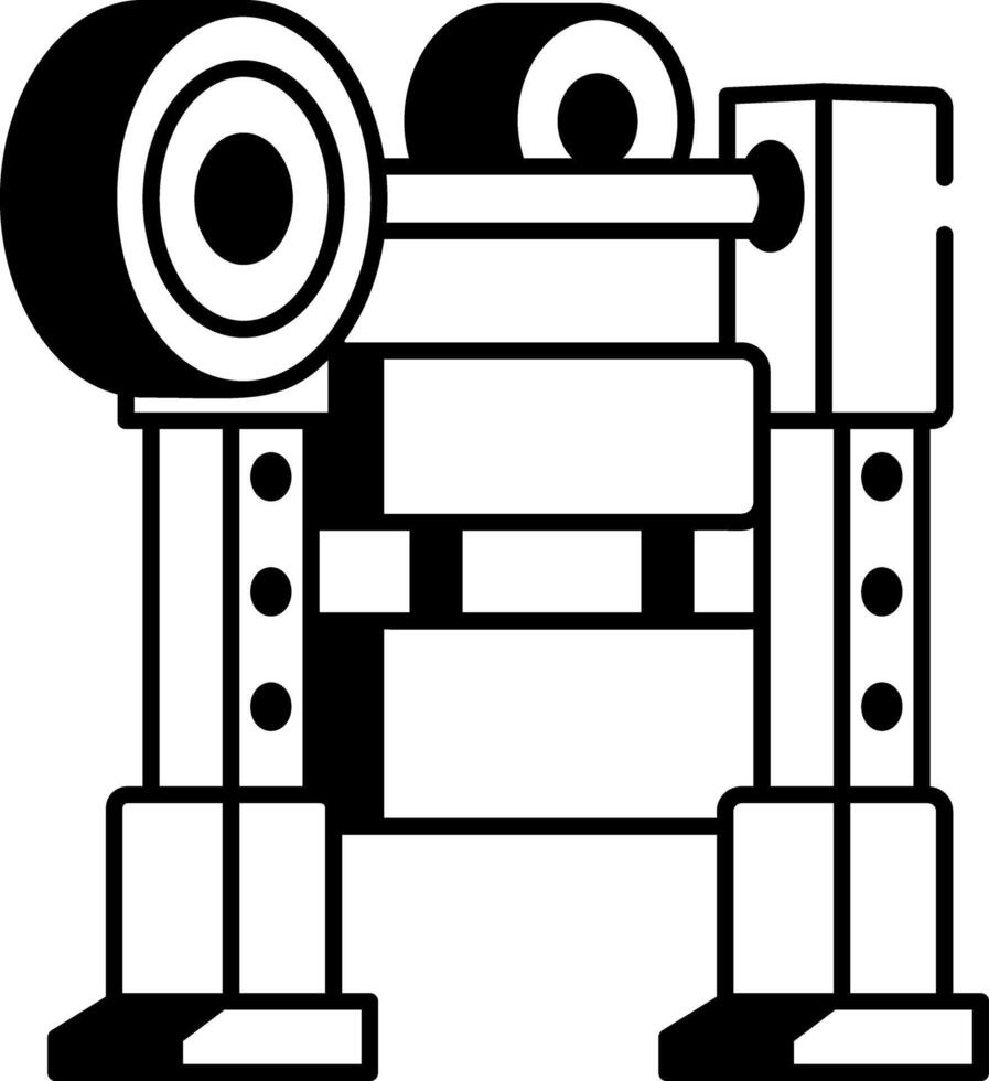A doodle style icon of forming press vector