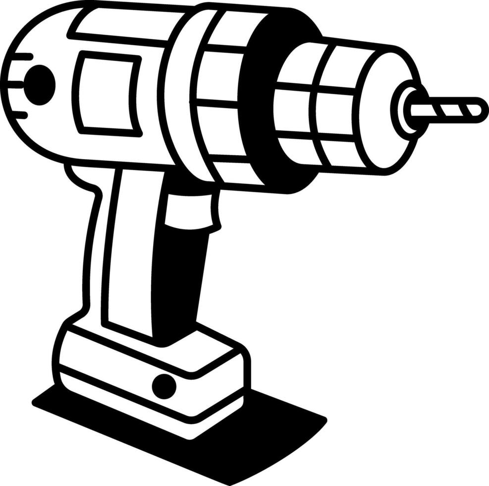 A doodle style icon of drill vector
