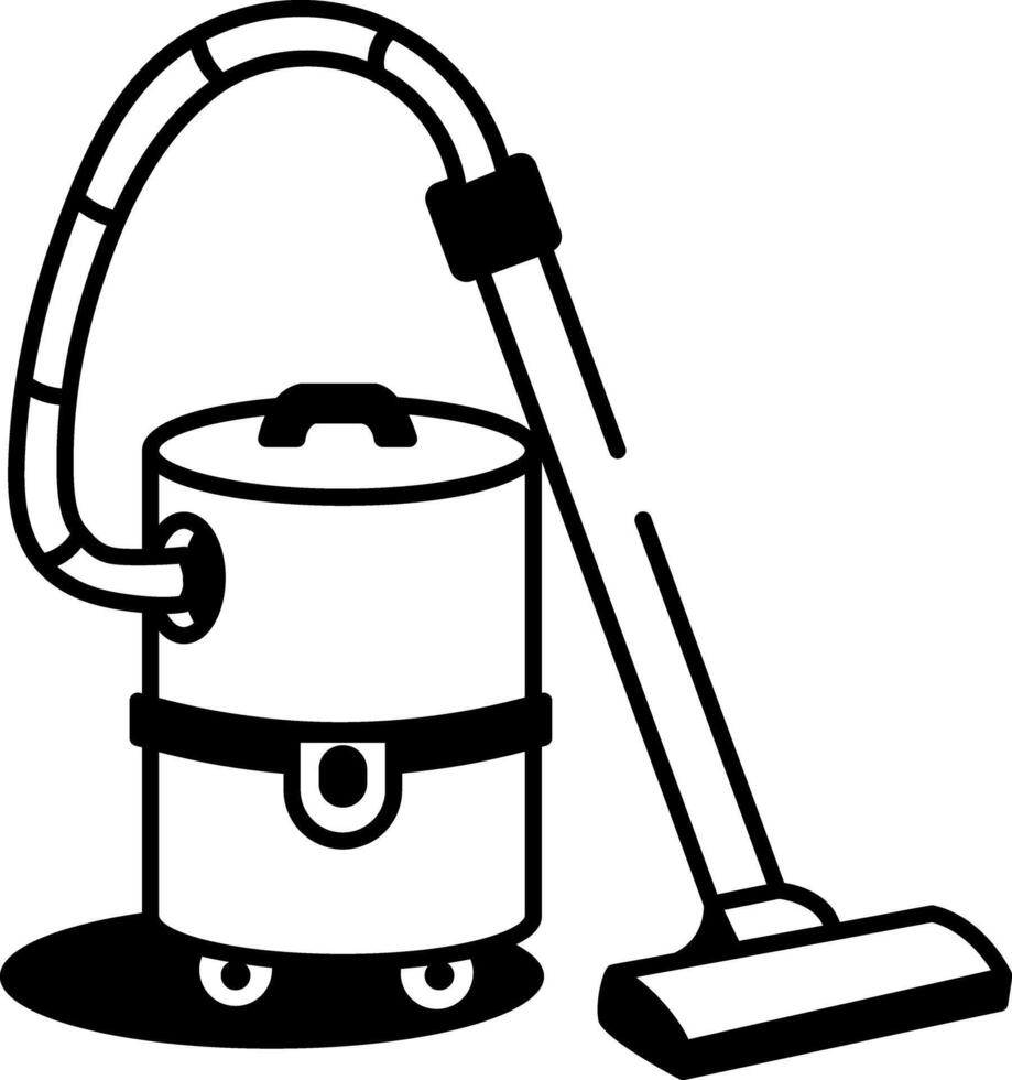A hand drawn style icon of vacuum vector