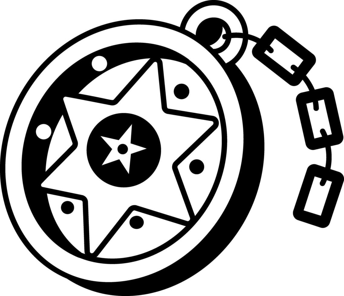 A hand drawn icon of an ancient talisman vector