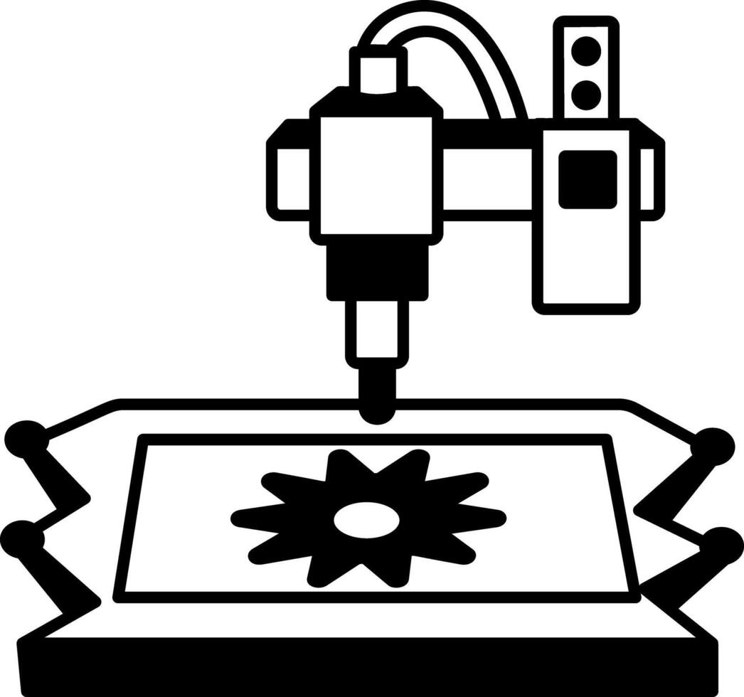 A doodle style icon of waterjet cutter vector