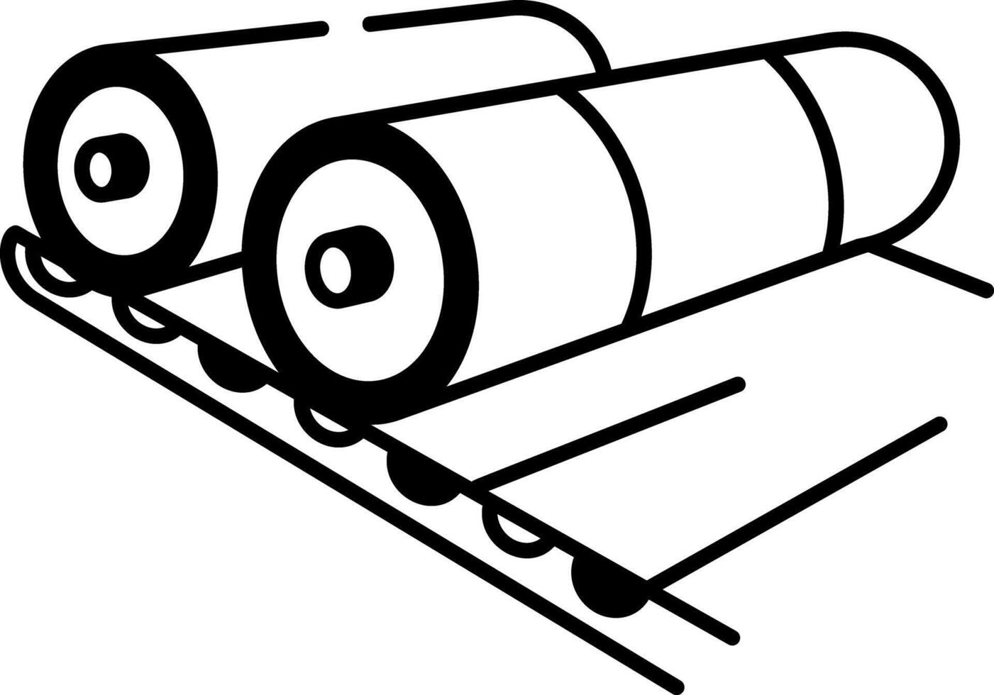 A hand drawn style icon of conveyor roller vector