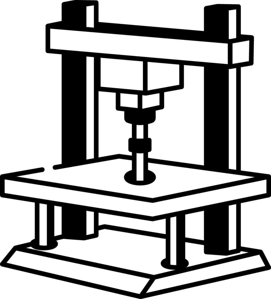 A drawing style icon of hydraulic press vector