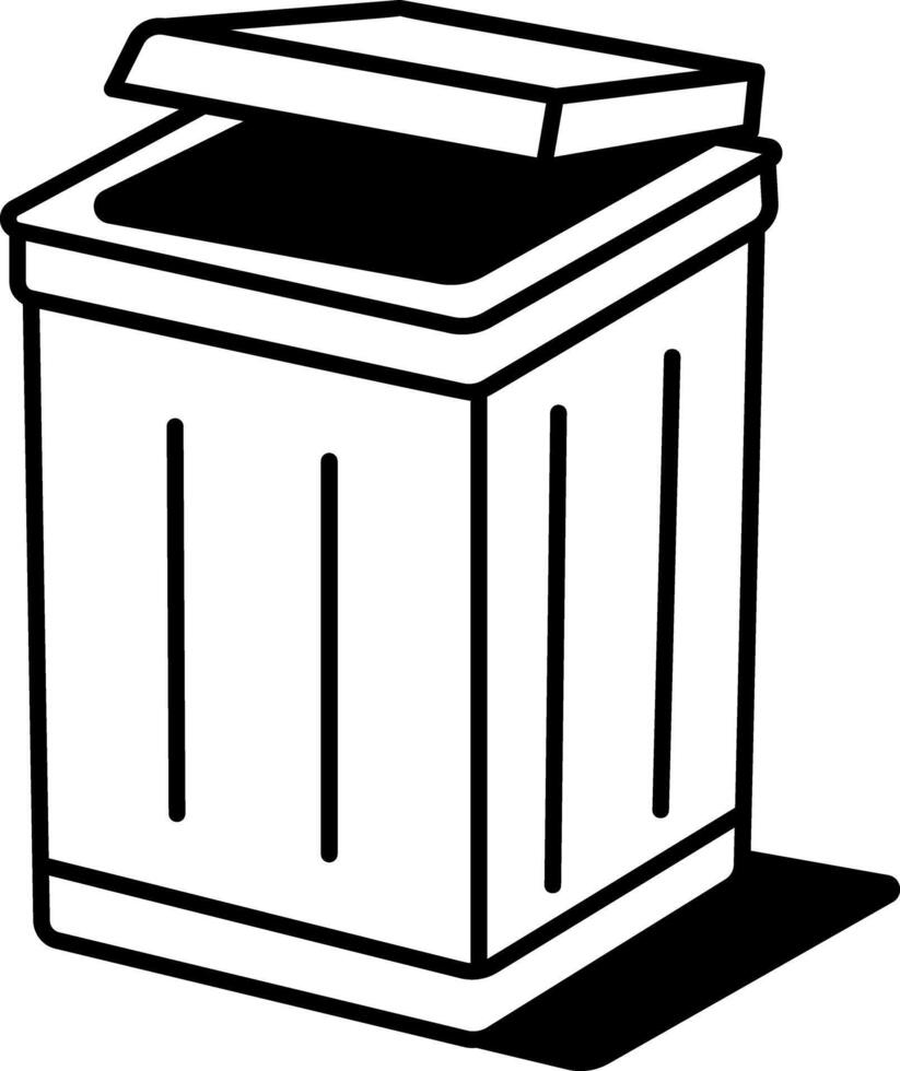 A sketchy style icon of waste container vector