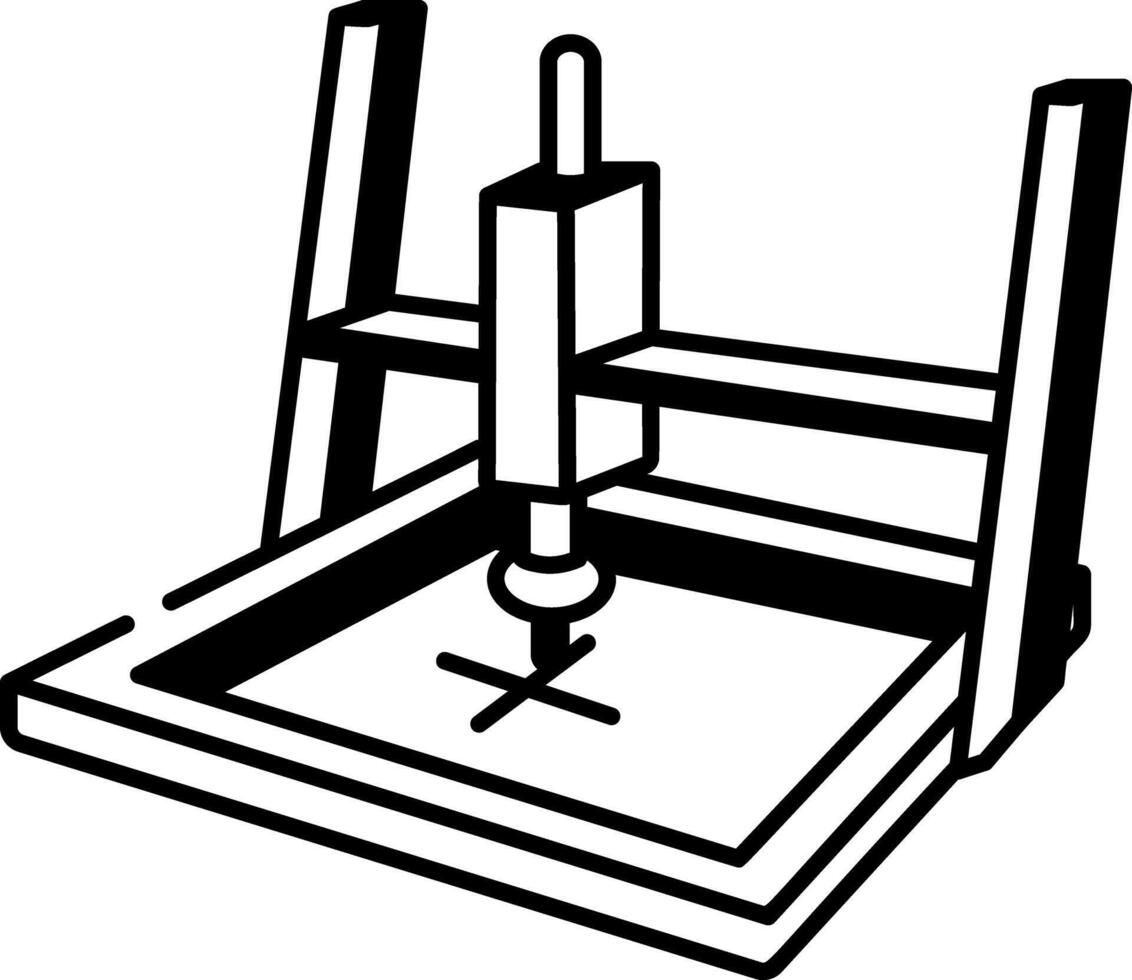 A hand drawn style icon of glass cutting vector