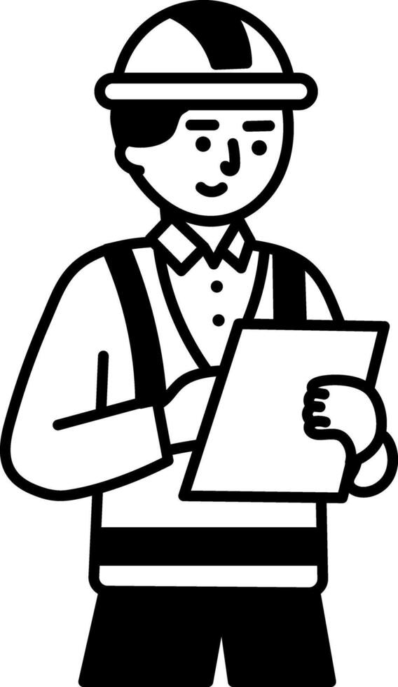 A drawing style icon of engineer vector