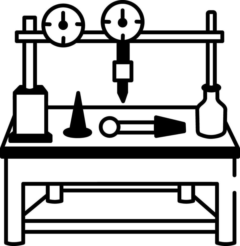 A doodle style icon of calibration bench vector