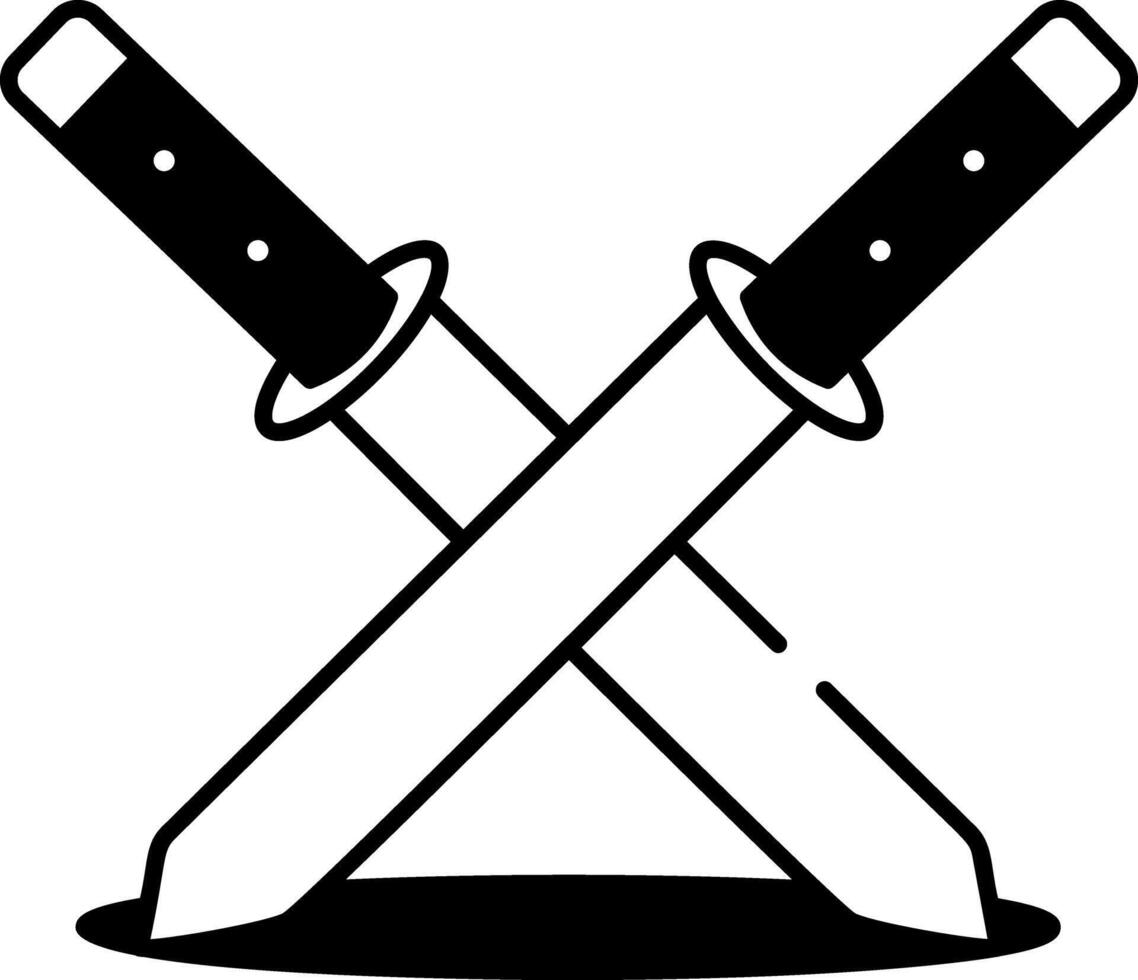 Tanto blade icon in sketchy style vector