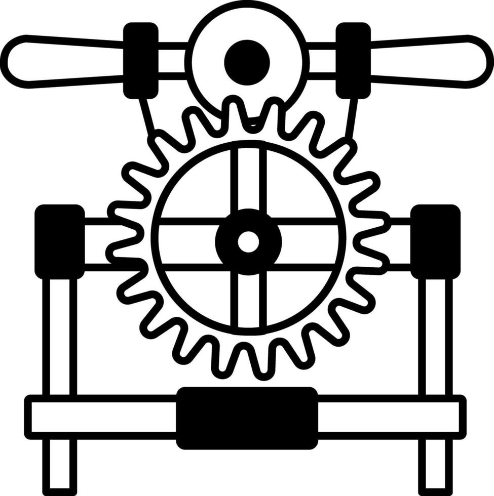 A drawing style icon of mechanical press vector