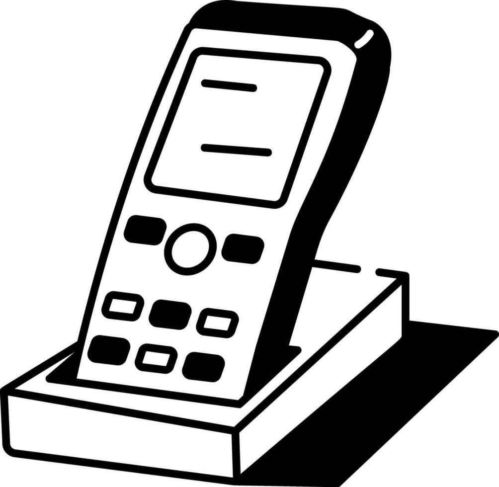 A sketchy style icon of phone vector