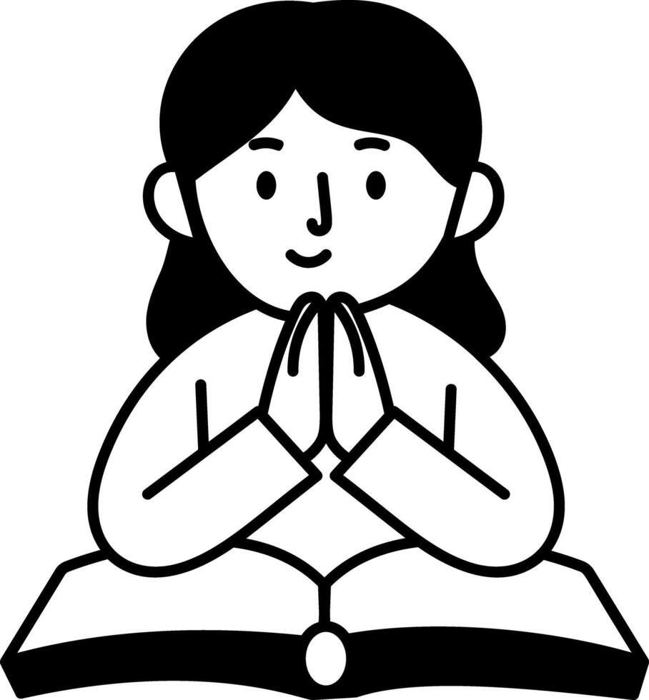 A hand drawn style icon of a student vector