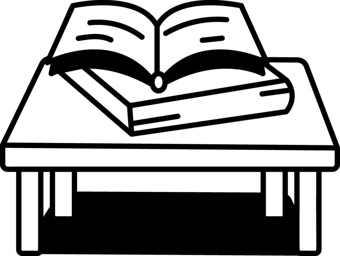 A hand drawn icon depicting a reading table vector