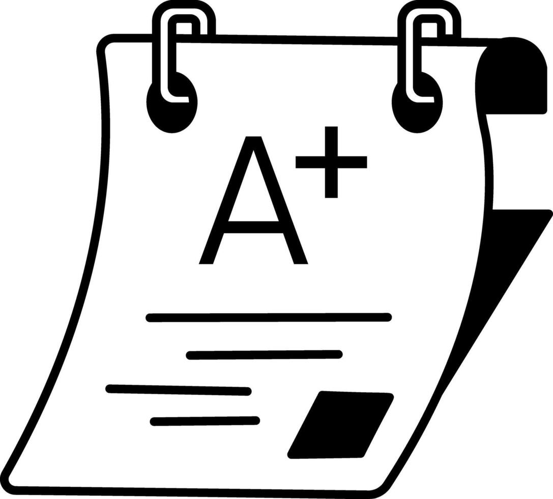 A hand drawn style icon showing a markssheet vector