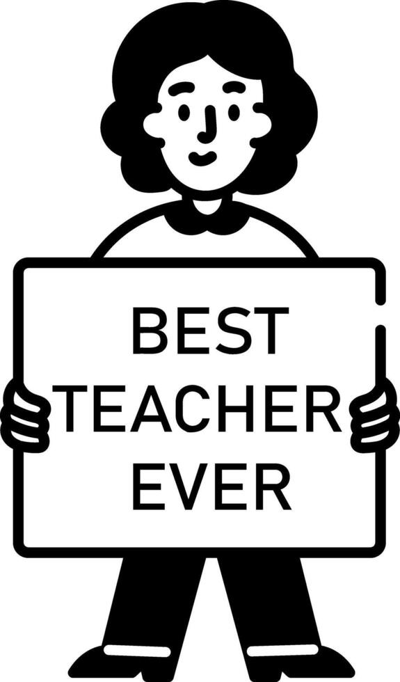 A hand drawn icon showing best teacher vector
