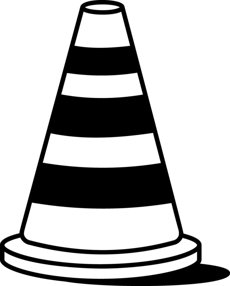 A hand drawn style icon showing a safety cone vector