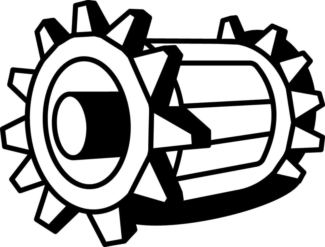 A hand drawn style icon of a cutter head vector