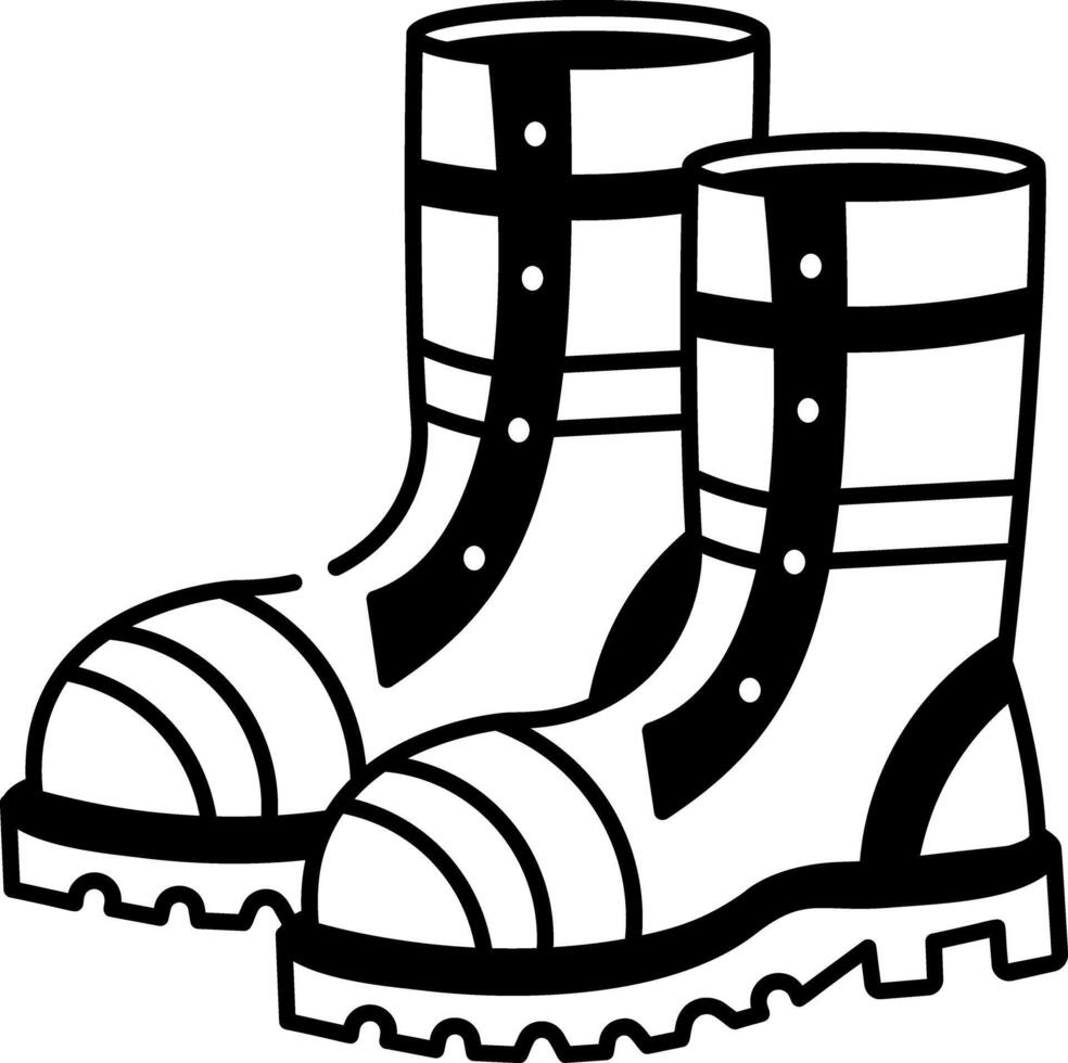 A sketchy style icon showing safety boots vector