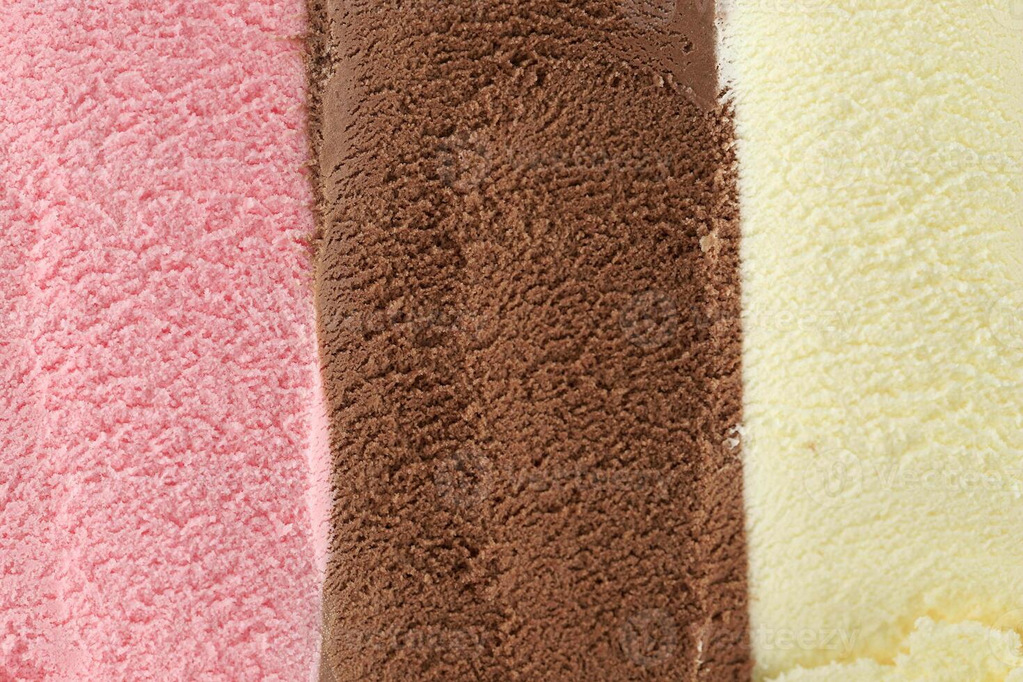 Texture of Pink, White, and Chocolate Ice Cream Like Background photo