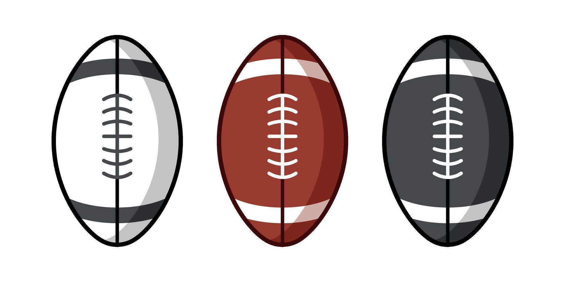simple rugby ball collection vector