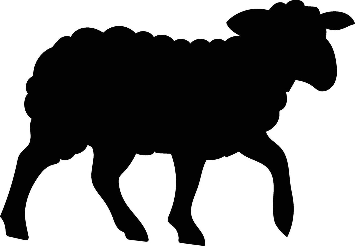 Side Profile Goat in Black vector