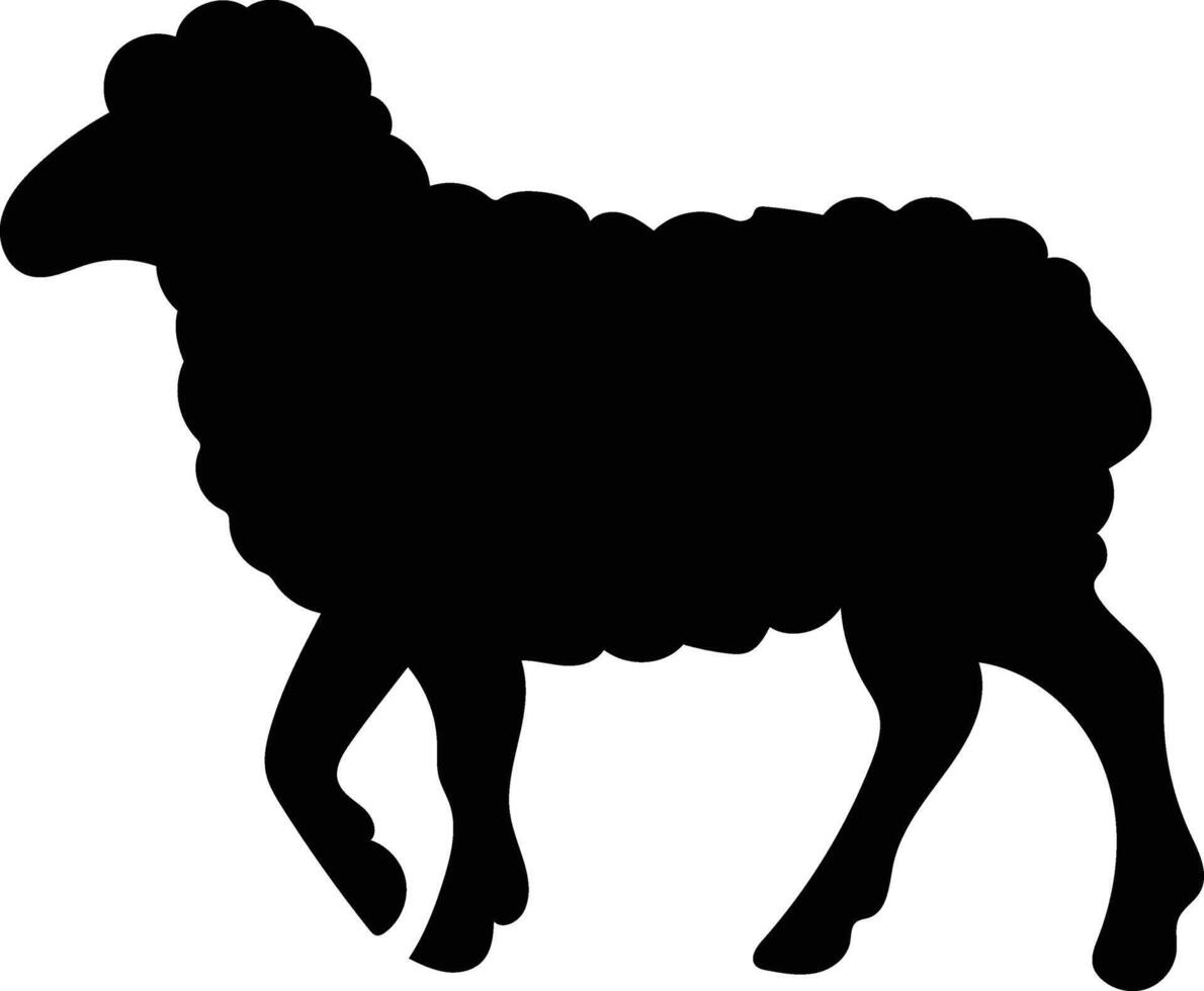 Mountain Goat Silhouette with Rocks vector