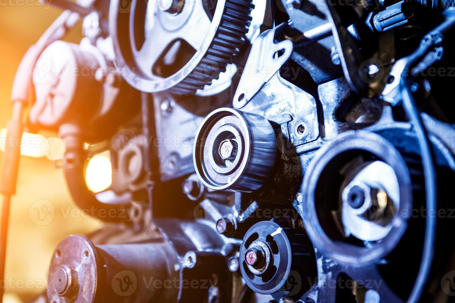A fragment of the engine. Auto concept. Design background photo