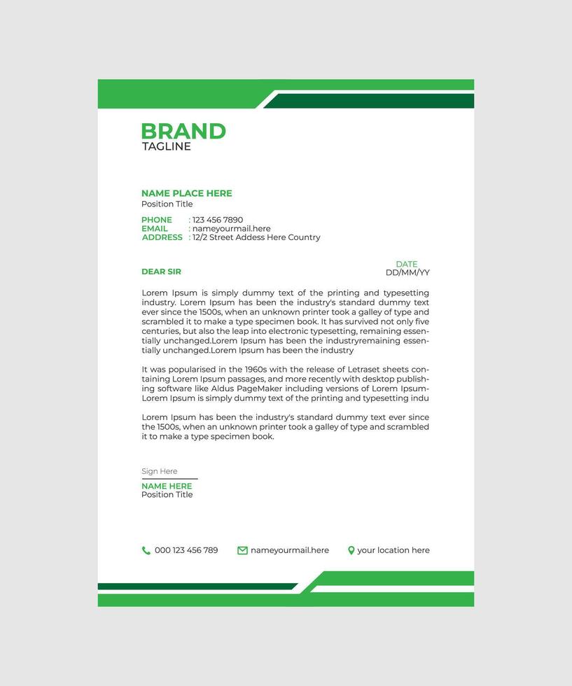 Business A4 Letterhead Design Template vector