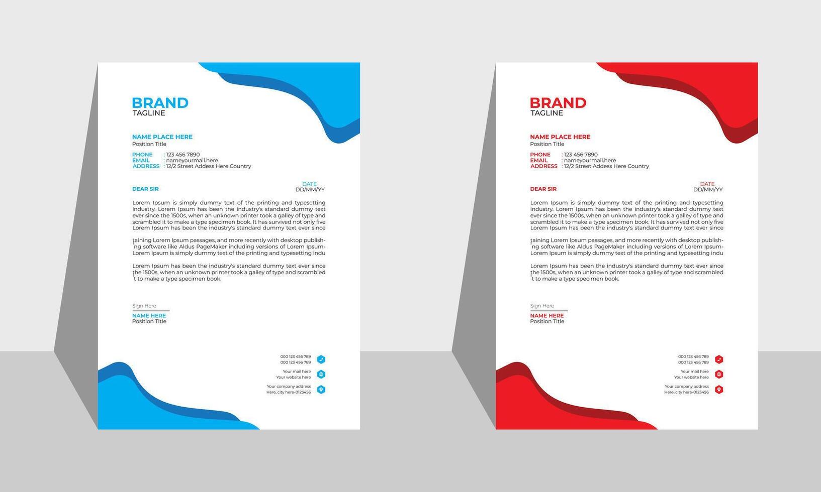 Modern business and corporate letterhead template. vector