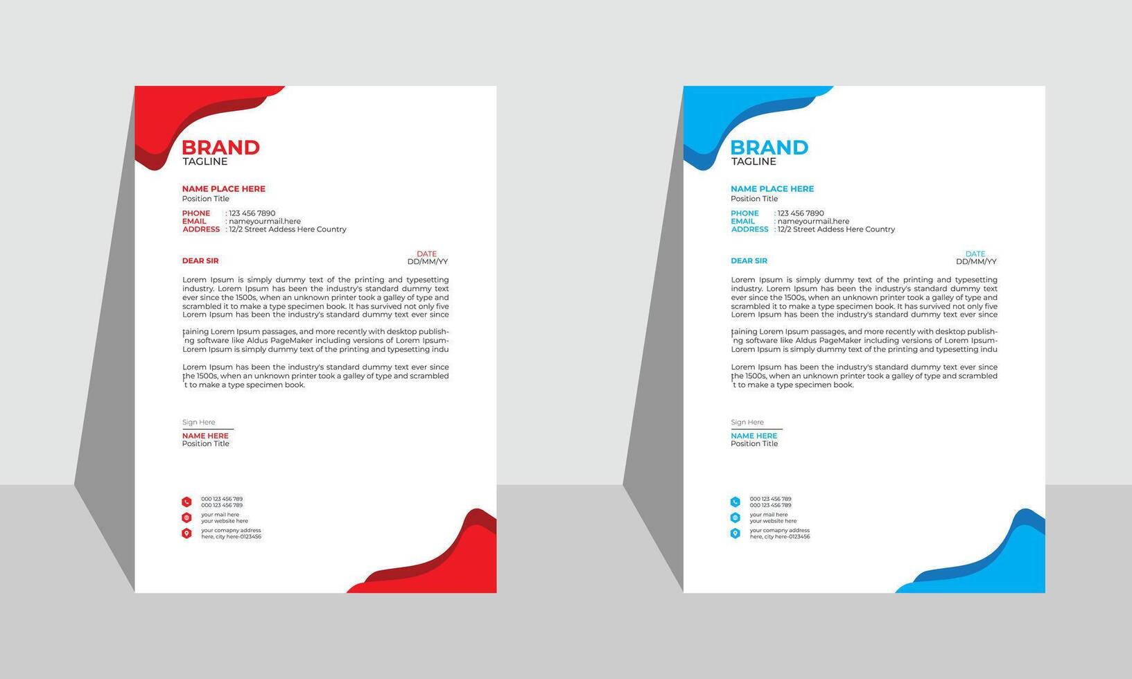 Modern company letterhead design a4. vector