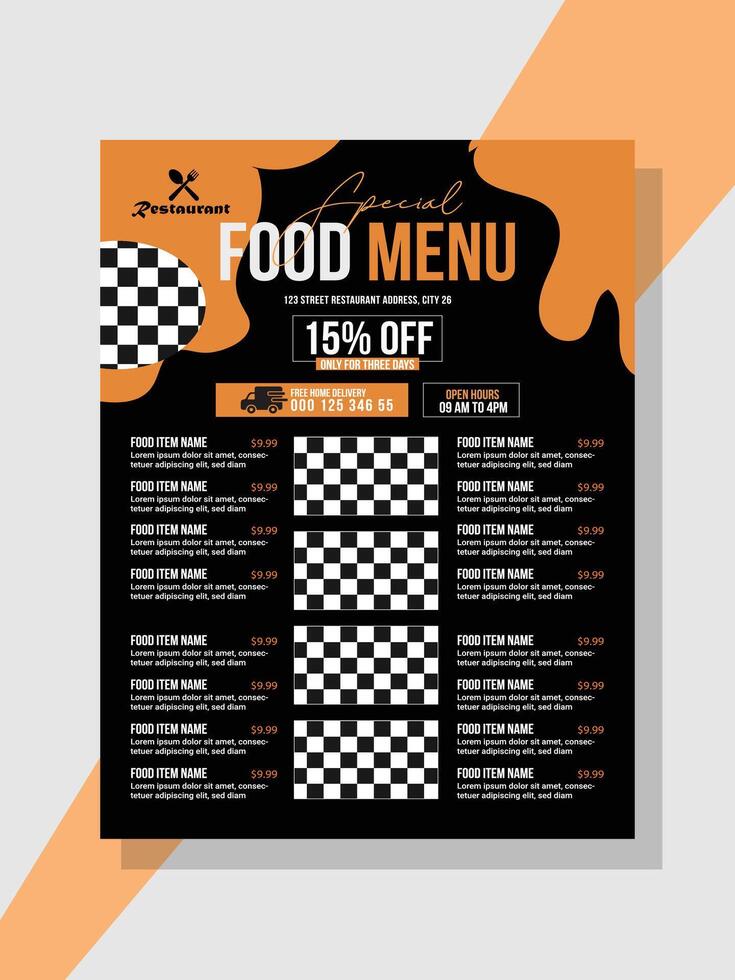 Special Food Menu Delicious and Affordable Meals vector