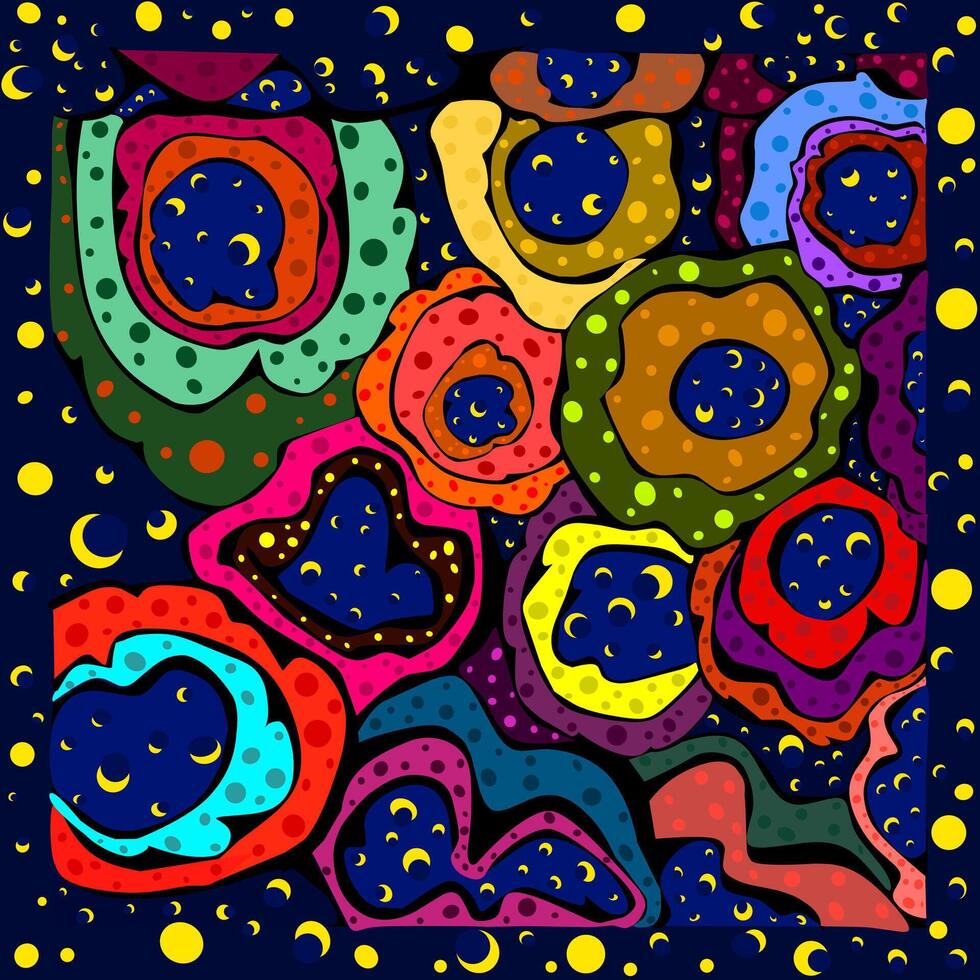 Unique Combination of Abstract Polka dot Patterns and Colorful Striped Patterns vector