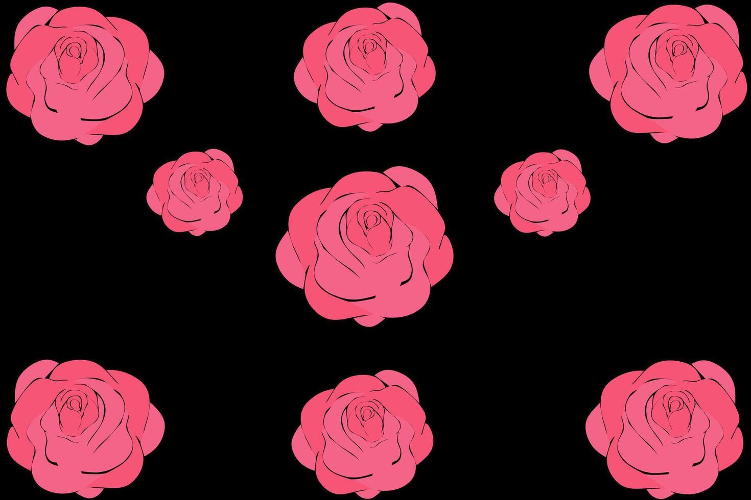 Big Pink Rose Flowers Seamless Pattern vector