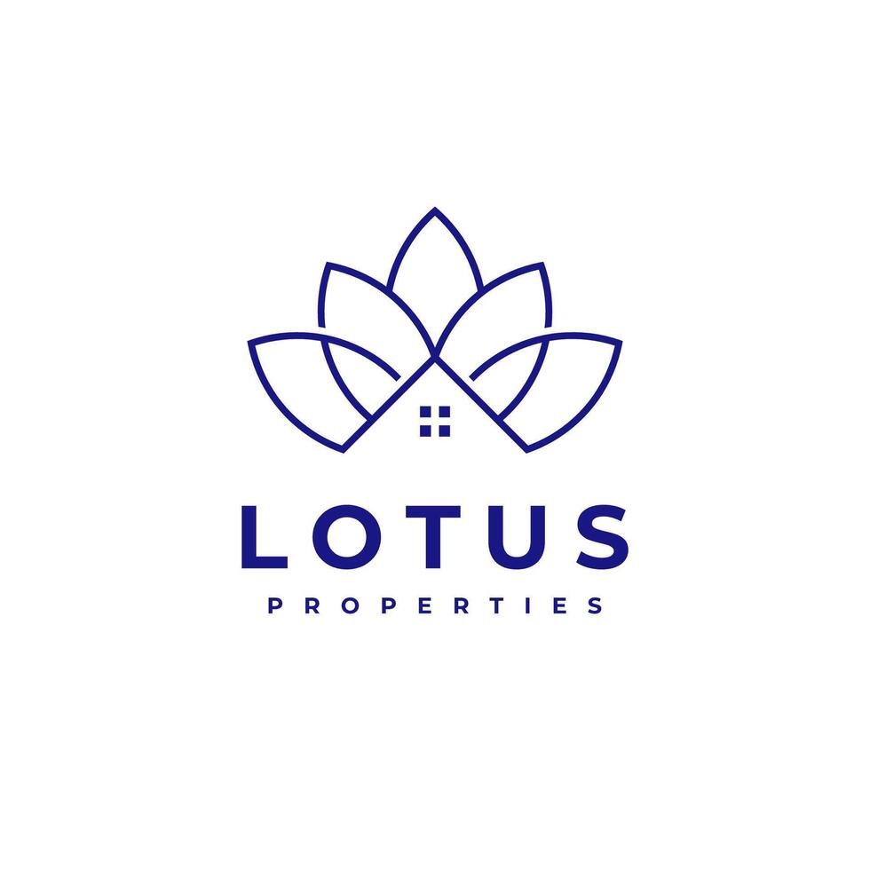 Lotus House logo template vector