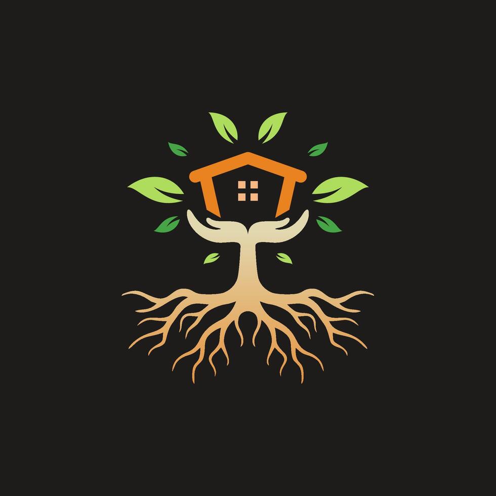 Tree House Real Estate logo template vector