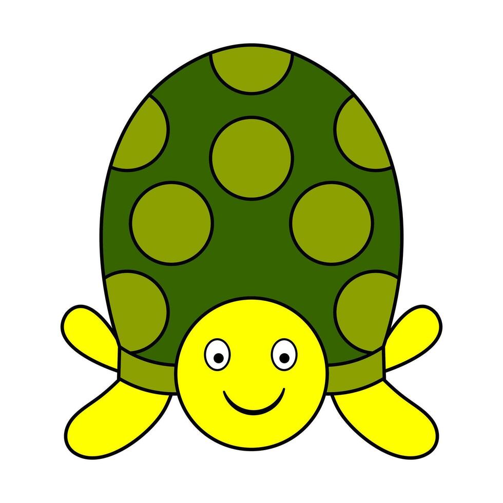 Cute Smiling Turtle. This is a simple and charming illustration of a cartoon turtle. vector